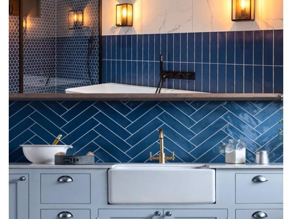 Handvormtegels blauw cifre colonial marine glans 7,5x30