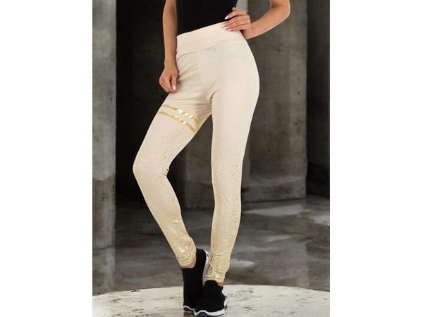 Holala stretchy legging creme goud glitter S/M