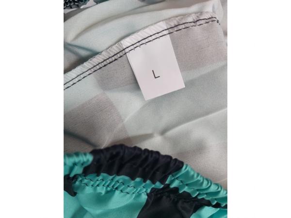 Zwembroek short geblokt groen zwart L