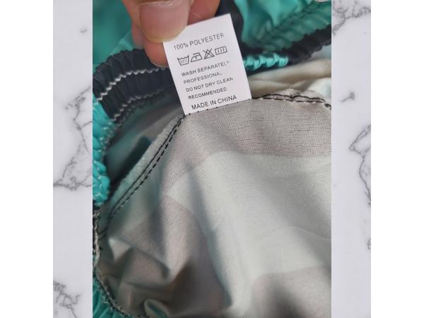 Zwembroek short geblokt groen zwart L