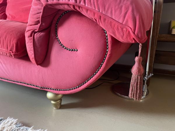 Rode velvet 3-zits bank