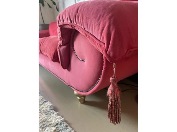 Rode velvet 3-zits bank