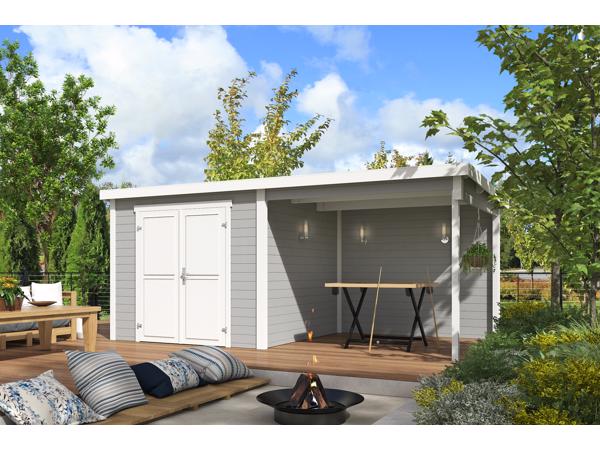 Blokhut met overkapping Lars 500x250 onbehandeld vuren