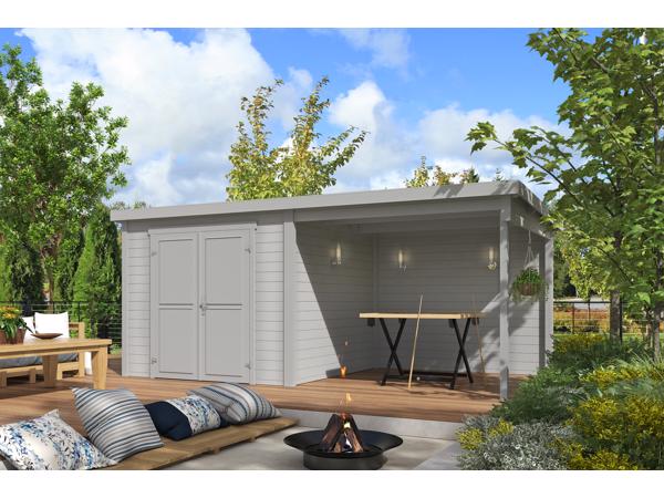 Blokhut met overkapping Lars 500x250 onbehandeld vuren