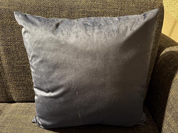 Blauw corduroy kussen nieuw 45 x 45 cm