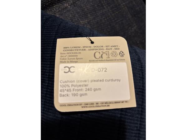 Blauw corduroy kussen nieuw 45 x 45 cm
