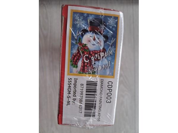 nr 77 Diamond Painting sneeuwpop 50x40cm (rond)