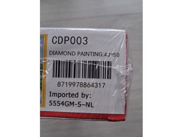 nr 77 Diamond Painting sneeuwpop 50x40cm (rond)