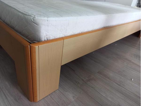 Extra lang houten bed 220x90 cm incl. lattenbodem en matras