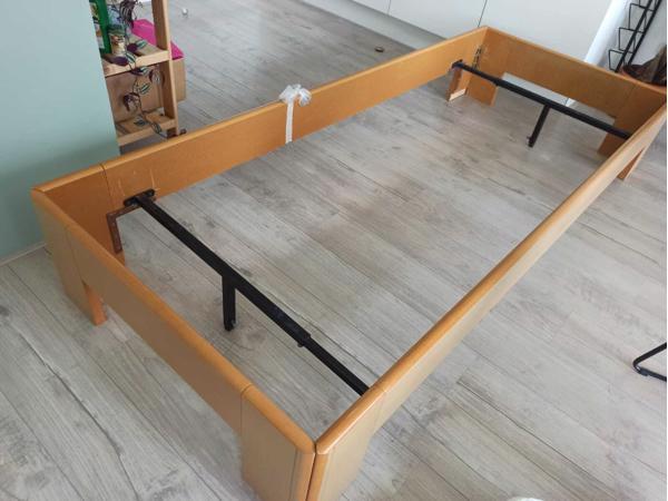 Extra lang houten bed 220x90 cm incl. lattenbodem en matras
