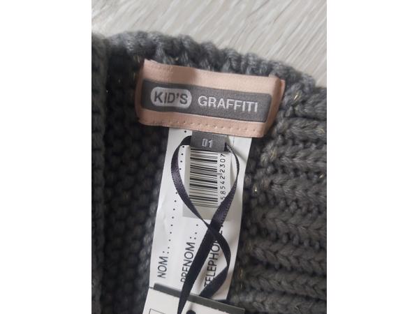Winter sjaal van kid's graffiti grijs glitter one size