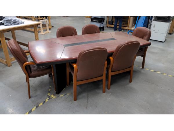 Luxe kantoor/vergaderruimte tafel met 6 stoelen