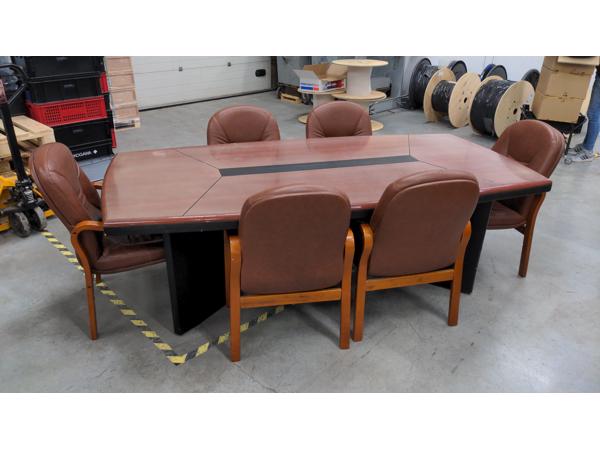 Luxe kantoor/vergaderruimte tafel met 6 stoelen