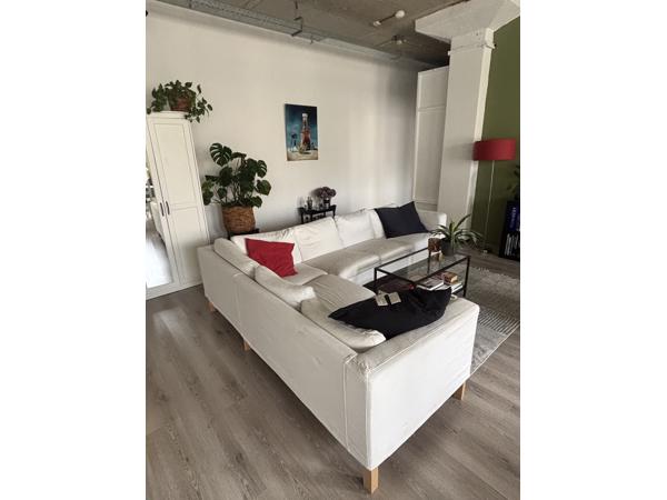 Witte hoekbank