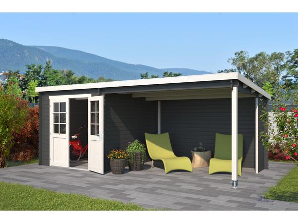 Blokhut met overkapping Sunniva 570x275 Onbehandeld vuren