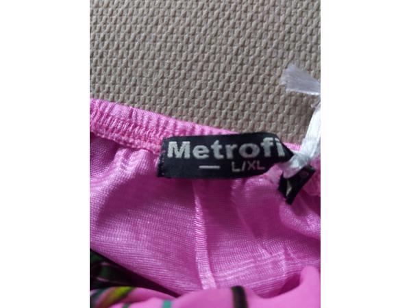 Metrofive offshoulder jurk voor over badkleding roze L/XL