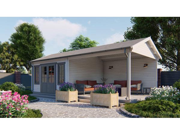 Blokhut - Tuinhuis Kwaspa | 44 mm | vuren onbehandeld