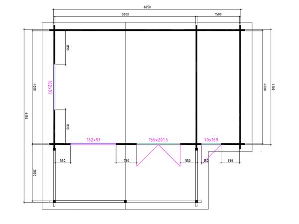 NIEUW Tuinhuis 5×5+2Z