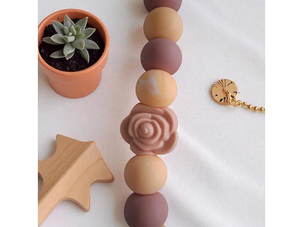 Speenkoord roos pasteloranje oudroze