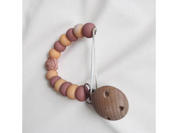 Speenkoord roos pasteloranje oudroze