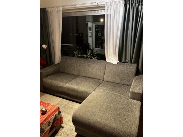 Grijs hoekbank 3 personen