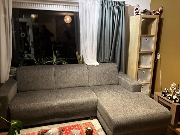 Grijs hoekbank 3 personen