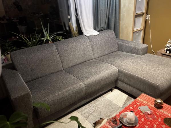 Grijs hoekbank 3 personen