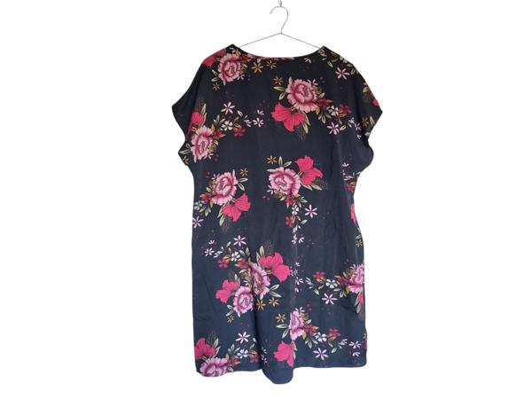 zomerjurk bloemen zwart roze M