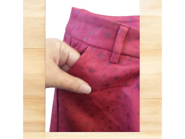 Drole de Copine stretchy zachte sterren broek rood S