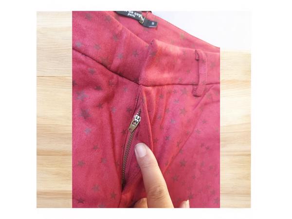 Drole de Copine stretchy zachte sterren broek rood S