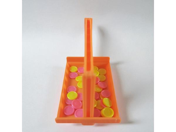 4 op een rij spel , oranje mini formaat 7,5cm x 4,5cm