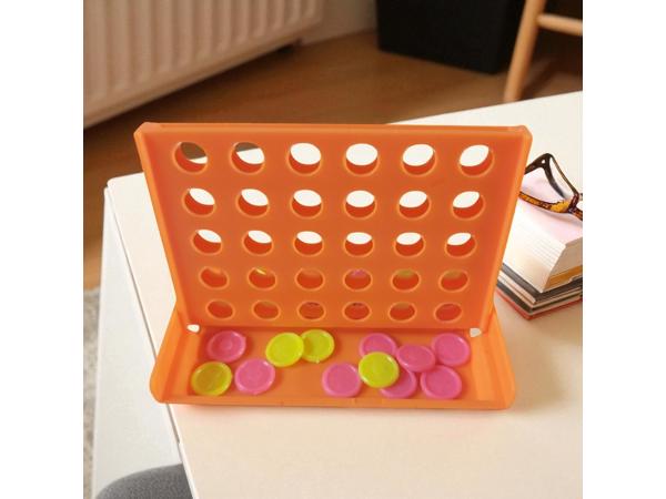 4 op een rij spel , oranje mini formaat 7,5cm x 4,5cm