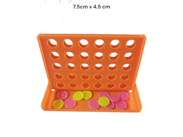 4 op een rij spel , oranje mini formaat 7,5cm x 4,5cm