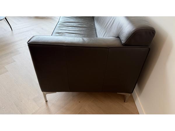 Bankstel Leer Montel - 3,5 zits, antraciet