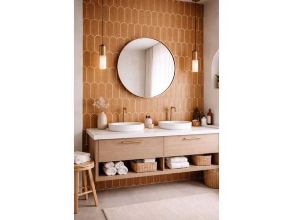 Veer tegels - blad tegels - visschubtegels - badkamertegels