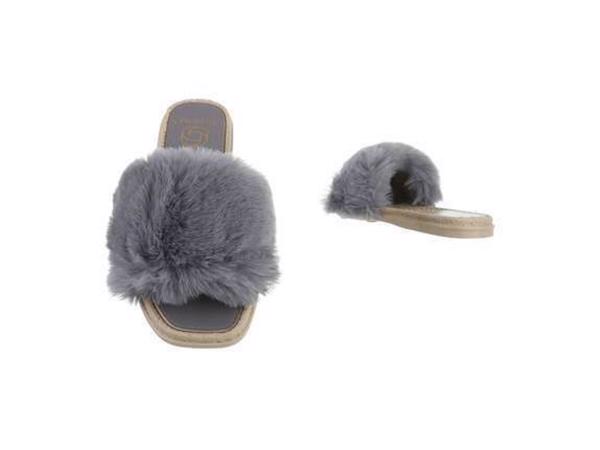 Givana Fluffy muiltjes - slippers grijs 38