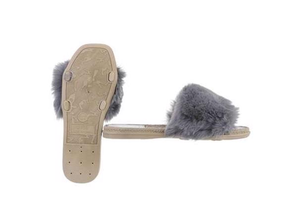 Givana Fluffy muiltjes - slippers grijs 38