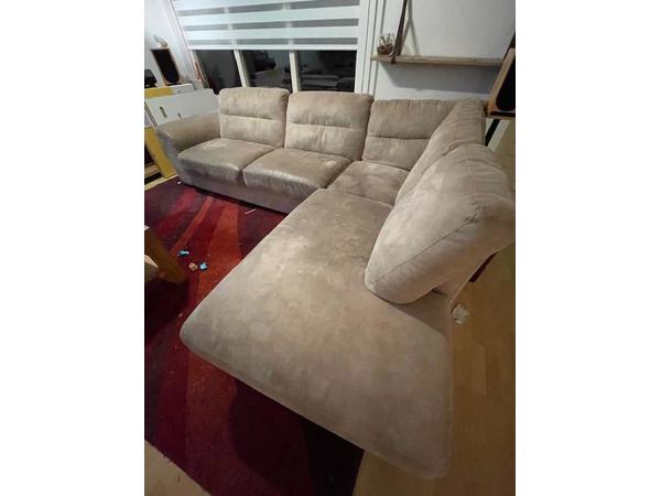 Suede hoekbank