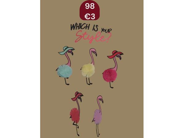 Glo-Story t-shirt flamingo's wit 98