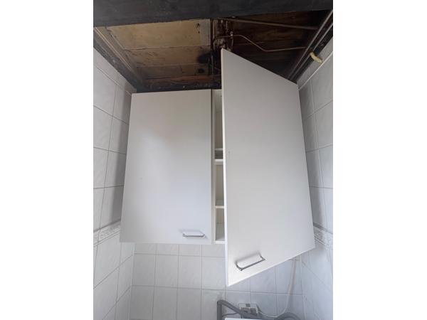 Dubbele bovenkast h104, b120, d34 wit laminaat