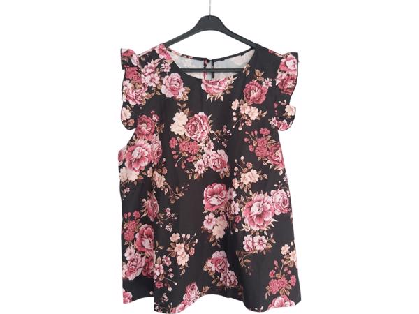 mouwloos luchtig shirt bloemen L