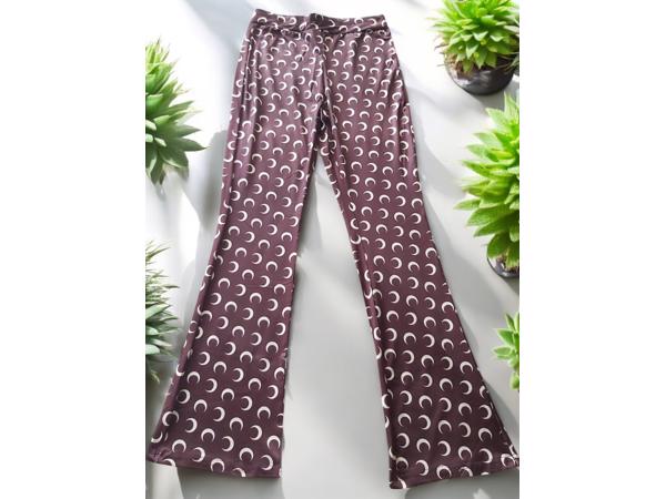 Bruine flair broek halve maantjes S/36