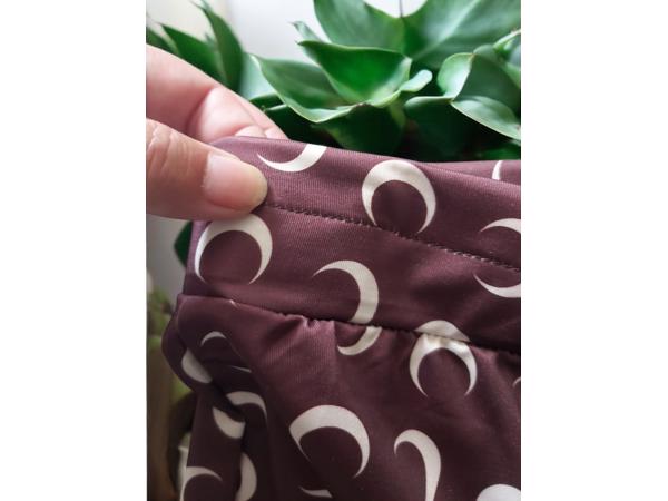 Bruine flair broek halve maantjes S/36