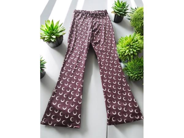 Bruine flair broek halve maantjes S/36