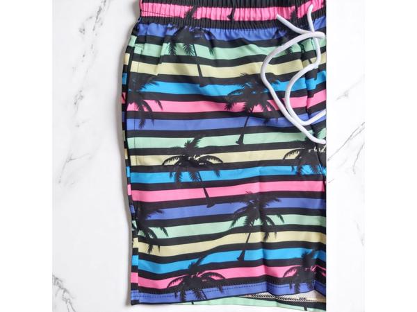 Zwembroek - short meerkleurig met palmbomen S