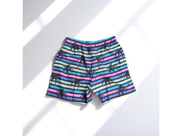 Zwembroek - short meerkleurig met palmbomen S