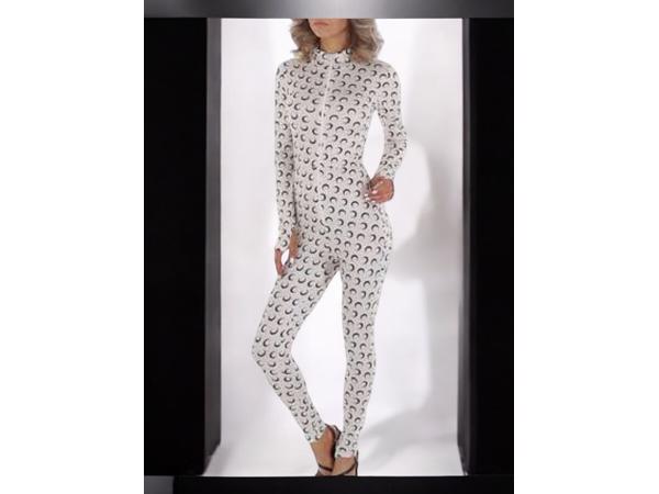 White icy - stretchy - jumpsuit - cream - voorrits L