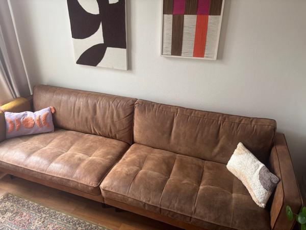 Bruin / Congac leren bank