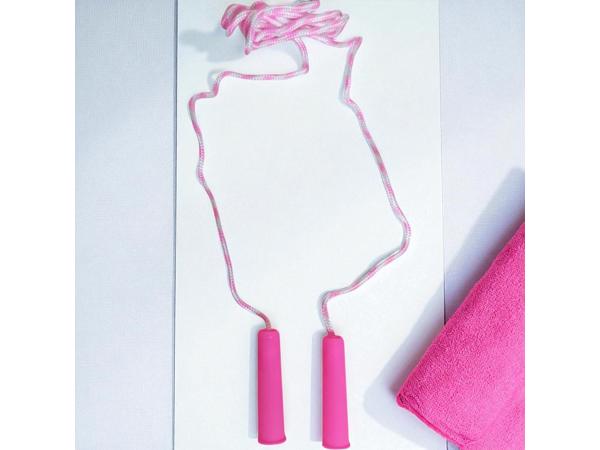 Springtouw roze lengte 2.20M