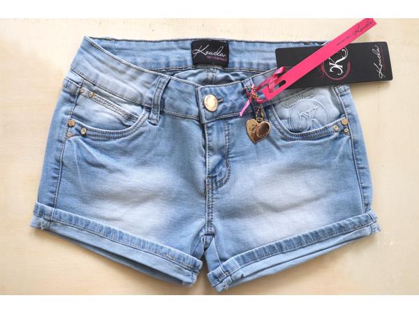 Jeans short met mooie details, lichtblauw maat S, M, L nieuw